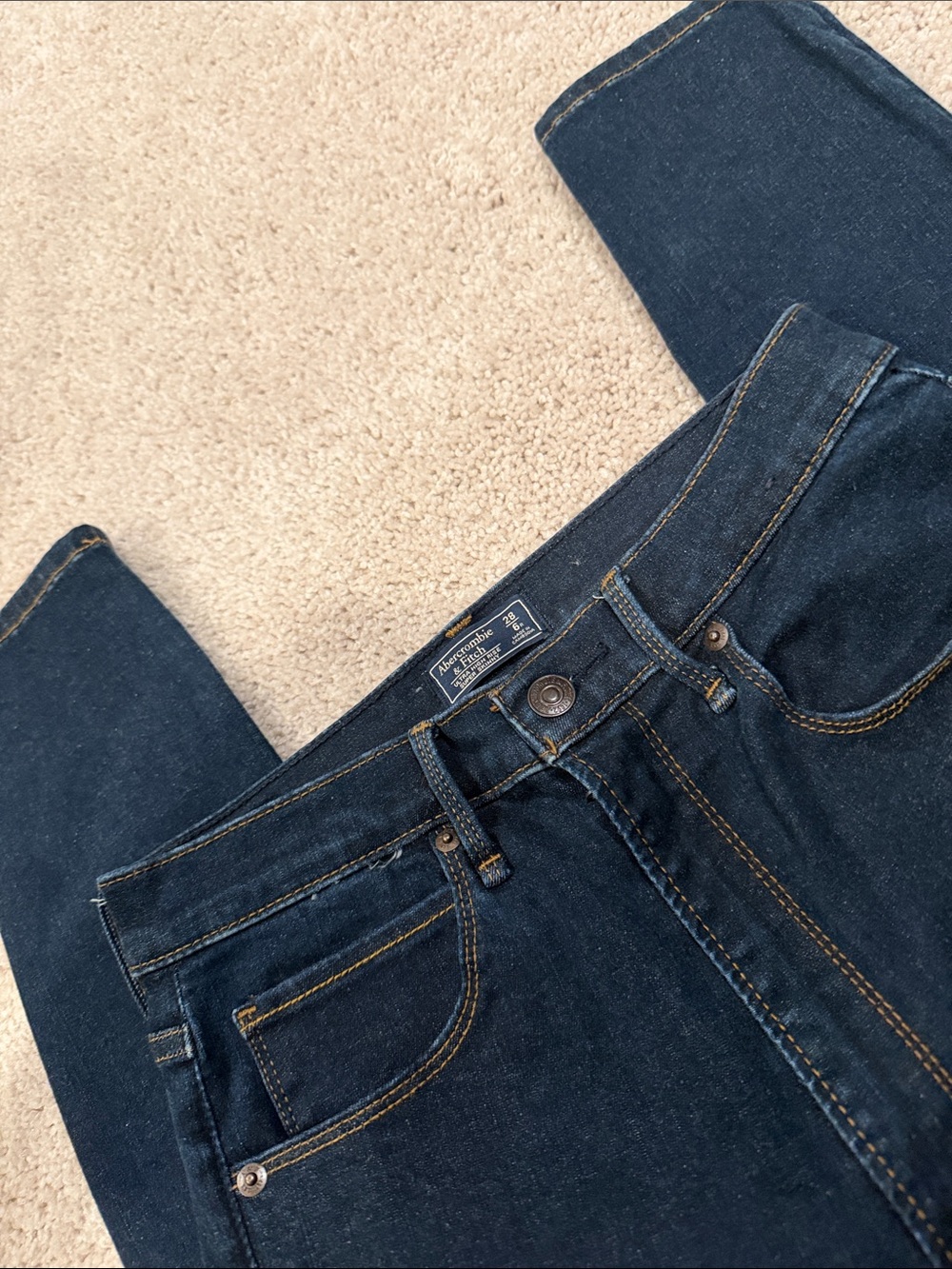 Abercrombie Ultra High Rise Super Skinny Dark Wash Denim Jeans